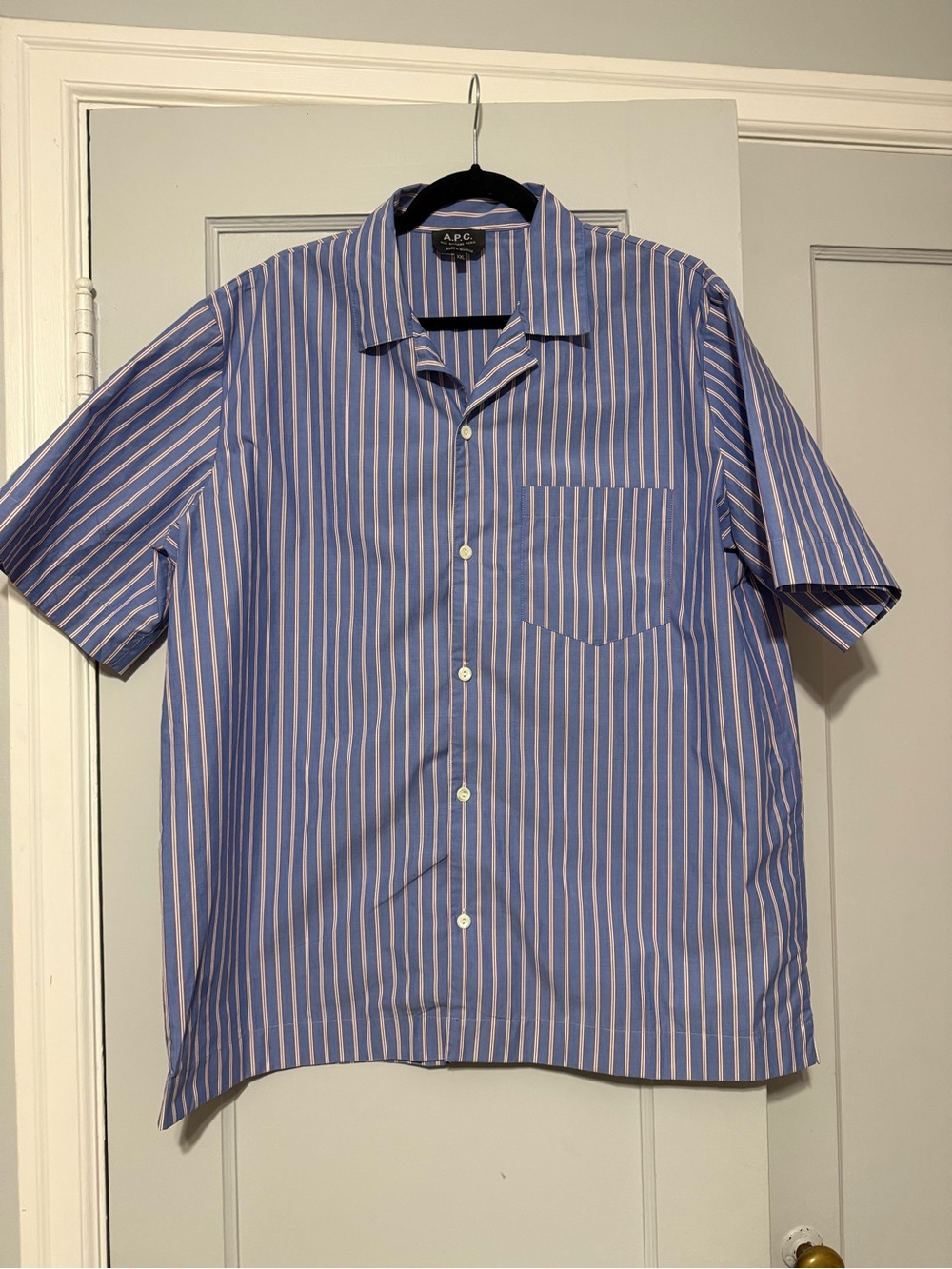 A.P.C. Rue Madame Paris Striped Short-Sleeve Button-Down Shirt